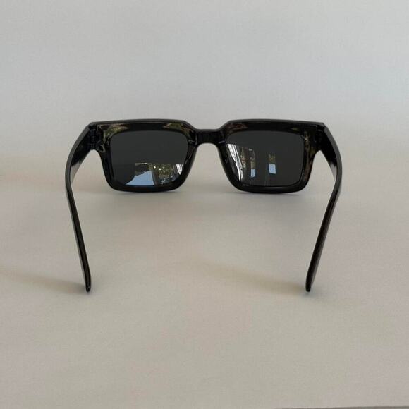 Y2K Black Square Sunglasses Unisex Bold Clean Look UVA UVB - Picture 5 of 9